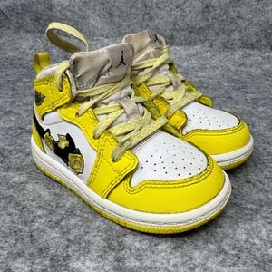 Nike Air Jordan 1 Mid 'Rose Patch-Dynamic Yellow' AV5172-700 Toddler Size 6C